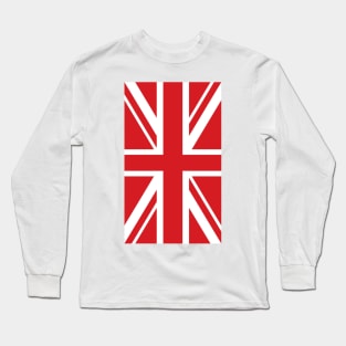 Red & White Union Jack Flag Long Sleeve T-Shirt